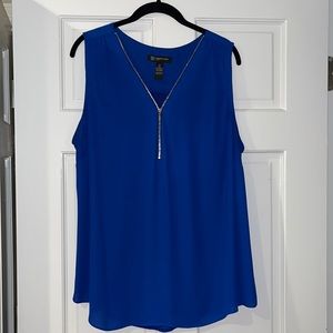 INC Women’s Zipper Front Sleeveless Blouse. Size 1x. Dry cleaned & gently used.